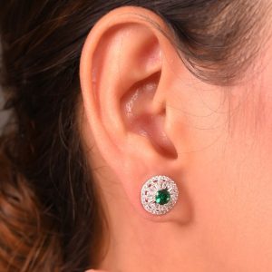 Emerald Round Studs - Image 1